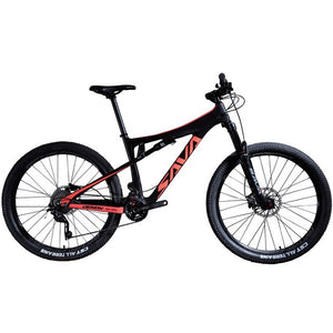 Open image in slideshow, Carbon fiber Downhill Bicycle Full suspension mountain bike 27.5 inch AM/ DH bike with 63mm Rear Shock Absorber Full Suspension
