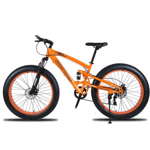 Open image in slideshow, Running Leopard 7/21/24 Speed 26x4.0 Fat bike Mountain Bike Snow Bicycle Shock Suspension Fork Free delivery Russia bicycle
