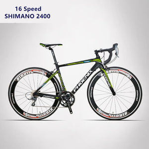 Open image in slideshow, New Brand Road Bike Carbon Fiber Frame 16/18 Speed SHIMAN0 2400/3500 Light Cycling Racing Bicycle Outdoor Sports Bicicleta
