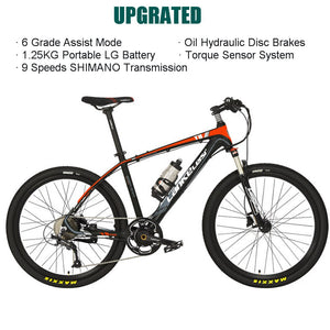 Open image in slideshow, T8 Strong Powerful Electric Bike Bicycle, High Quality MTB Electric Mountain Bike, Adopt Suspension Fork
