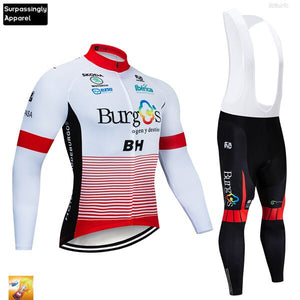 Open image in slideshow, 2019 Team BH Burg Cycling Jersey Set Long Sleeve Bike Cycling Set Ropa Ciclismo Invierno Pro Red Bicycle Wear Bike Clothing 12D
