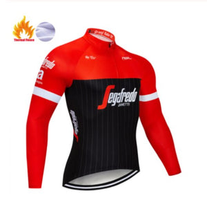 Open image in slideshow, TREKKING SEGAFREDO 2020 Winter Thermal Fleece Warm Cycling Jersey Set Thermal Cycling Clothing Mtb Riding Apparel Ropa Ciclismo
