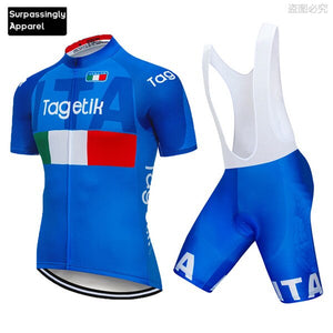 Open image in slideshow, TEAM 2020 ITALIA Blue CYCLING JERSEY 16D Bike Shorts Set Ropa Ciclismo Mens Summer Quick Dry Pro Bicycle Maillot Pants Clothing
