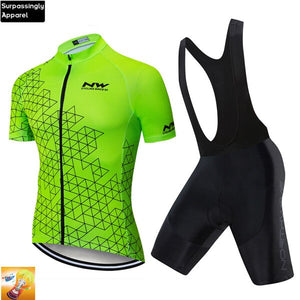 Open image in slideshow, Pro MTB Bicycle Cycling Jersey Set Fluo Green NW Ropa Ciclismo MTB Road Bicycle Clothing Racing Bike Clothing Cycling Wear 9D
