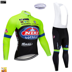 Open image in slideshow, Pro Men&#39;s Winter ITALIA Team Cycling Clothing Sets Bicycle Jersey 9D Padded Cycling Long MTB Road Bike Bicycle Sets XS-5XL Large
