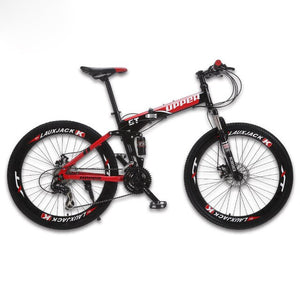 Open image in slideshow, GT-UPPER Mountain bike full suspension system steel folding frame 24 speed Shimano disc brakes
