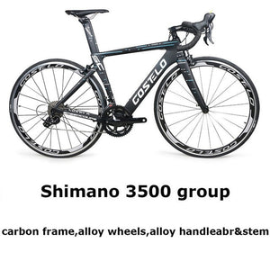 Open image in slideshow, NEW Costelo Speedcoupe carbon fiber road bike frame complete road bicycle with wheels group handlebar stem cheap bike
